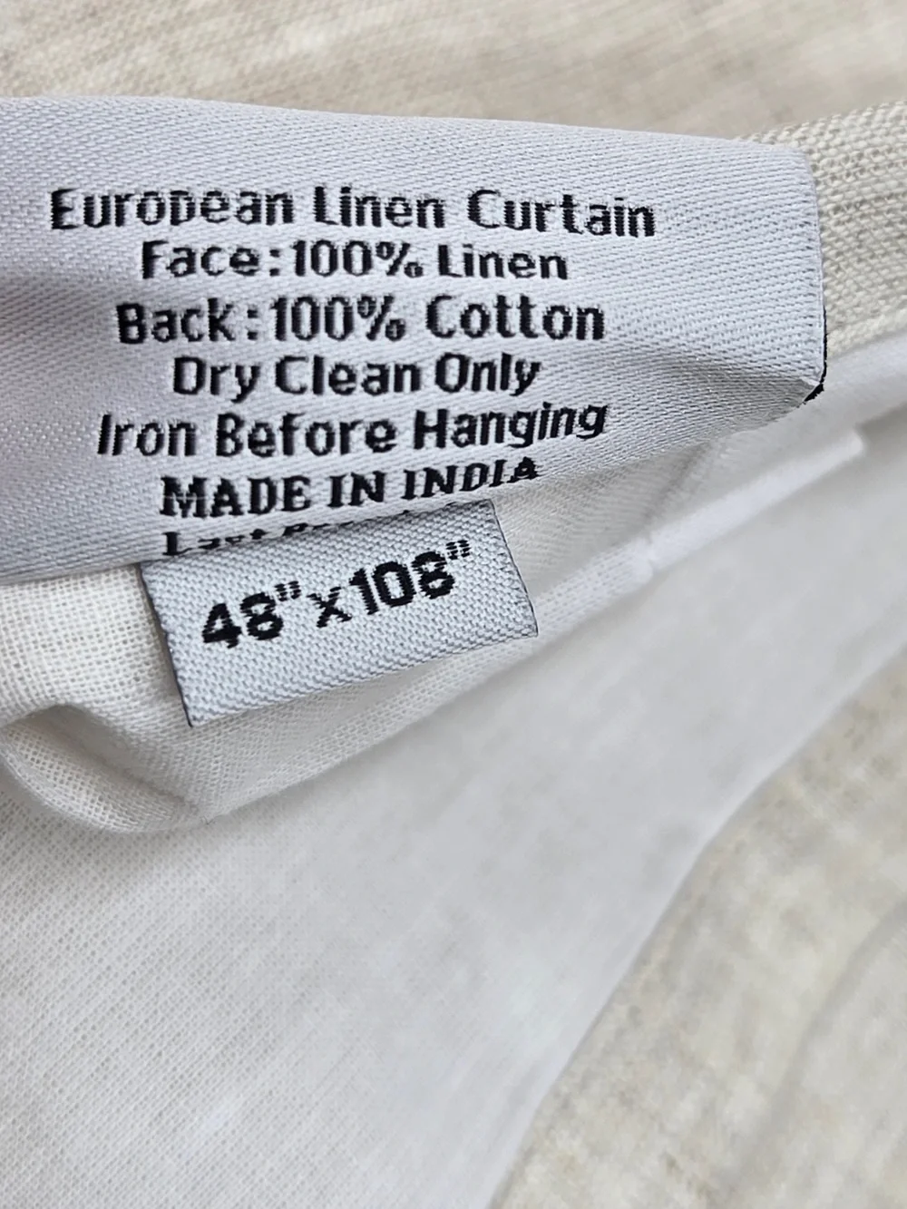 QUINCE Set Of 2 48x108 European Linen Curtains Flax 0051